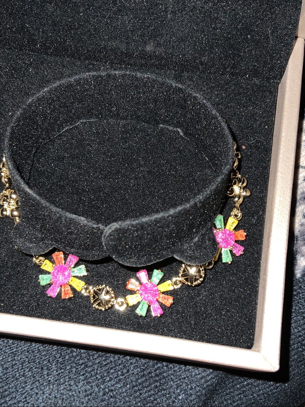 Colorful Flower Burst Gold Bracelet